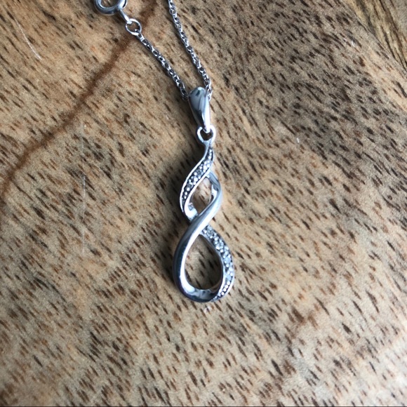 Sterling Silver (925) Necklace with Diamonds - Picture 2 of 4